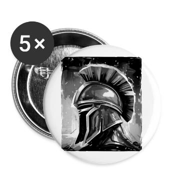 Spartan Warrior Sparta Helmet - Buttons large 2.2''/56 mm (5-pack) - white - Front