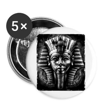 Pharaoh Portrait - Buttons large 2.2''/56 mm (5-pack) - white - Front