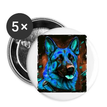 German Shepherd Dog Portrait - Buttons large 2.2''/56 mm (5-pack) - white - Front