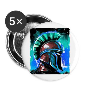 Spartan Warrior Sparta Helmet - Buttons large 2.2''/56 mm (5-pack) - white - Front