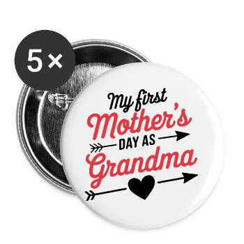 Mamie : Ma première fête des mères en tant que grand-mère - Lot de 5 grands badges (56 mm) - blanc - Devant