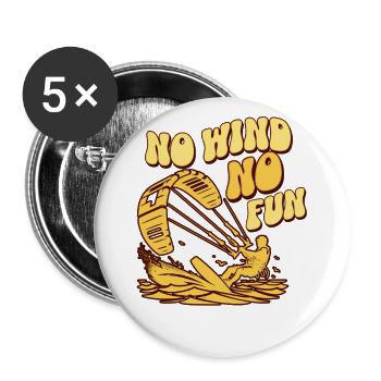 Kitesurfing Kitesurfer Kiteboard - Buttons large 2.2''/56 mm (5-pack) - white - Front