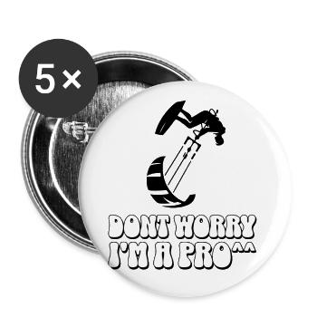 Kitesurfing Kitesurfer Kiteboard - Buttons large 2.2''/56 mm (5-pack) - white - Front