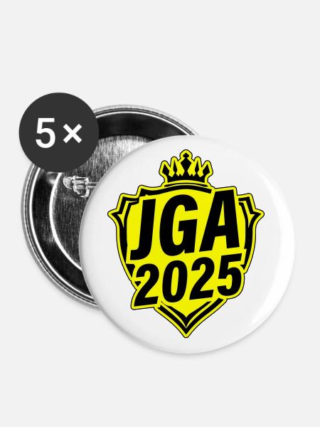 Jga 2025 Junggesellen Abschied - Buttons groß 56 mm (5er Pack) - Weiß