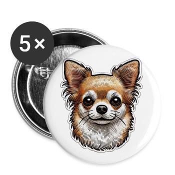 Chihuahua - Buttons large 2.2''/56 mm (5-pack) - white - Front