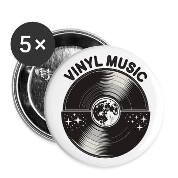 Disque vinyle Amateurs de musique - Lot de 5 grands badges (56 mm) - blanc - Devant