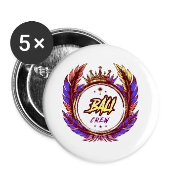Bali Crew Bunt - Buttons groß 56 mm (5er Pack) - Weiß - Vorne