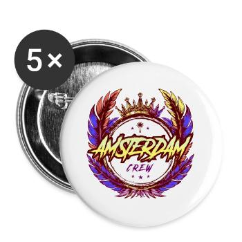 Équipage d’Amsterdam coloré - Lot de 5 grands badges (56 mm) - blanc - Devant