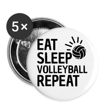 Eat Sleep Volleyball Repeat Volleyball Player - Buttons large 2.2''/56 mm (5-pack) - white - Front