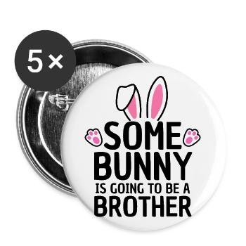Lustiges Ostern Geschwister Design - Buttons groß 56 mm (5er Pack) - Weiß - Vorne