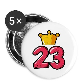 23 Number Crown - Buttons large 2.2''/56 mm (5-pack) - white - Front