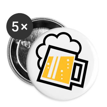 XBayrisches Original (2-farbig) - Buttons groß 56 mm (5er Pack) - Weiß - Vorne