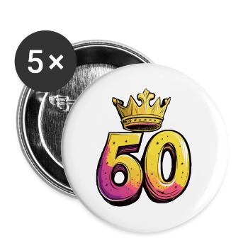 60 Number Crown - Buttons large 2.2''/56 mm (5-pack) - white - Front