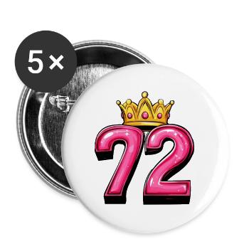 72 Number Crown - Buttons large 2.2''/56 mm (5-pack) - white - Front