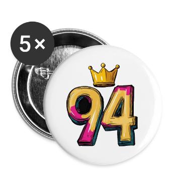94 Number Crown - Buttons large 2.2''/56 mm (5-pack) - white - Front