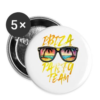 Ibiza Party Team - Buttons large 2.2''/56 mm (5-pack) - white - Front