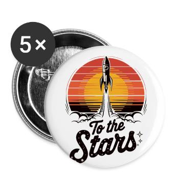 Rocket launch into space - Buttons large 2.2''/56 mm (5-pack) - white - Front