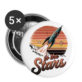 Vol vers les étoiles - Lot de 5 grands badges (56 mm) - blanc - Devant