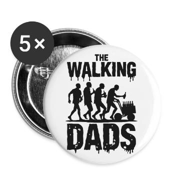 The Walking Dads – Enterrement de vie de garçon pour la fête des pères - Lot de 5 grands badges (56 mm) - blanc - Devant