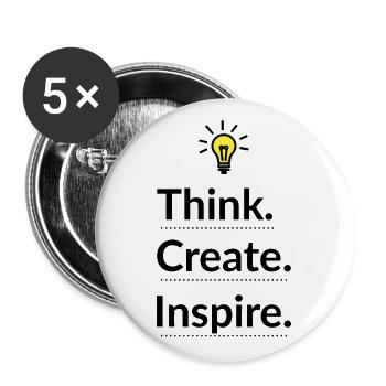 Think Create Inspire Glühbirne - Buttons groß 56 mm (5er Pack) - Weiß - Vorne