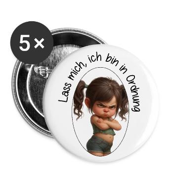 Lass mich, ich bin in Ordnung - Buttons groß 56 mm (5er Pack) - Weiß - Vorne