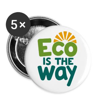 Eco Is The Way Naturschutz Umweltschutz - Buttons groß 56 mm (5er Pack) - Weiß - Vorne