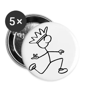 Strichmännchen König - Buttons groß 56 mm (5er Pack) - Weiß - Vorne