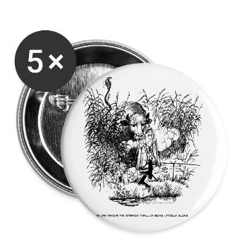 Thelwell Compleat Tangler Cartoon Fishing Alone - Buttons large 2.2''/56 mm (5-pack) - white - Front