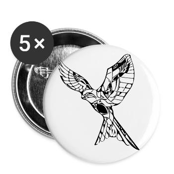 Eleganter fliegender Falke - Buttons groß 56 mm (5er Pack) - Weiß - Vorne
