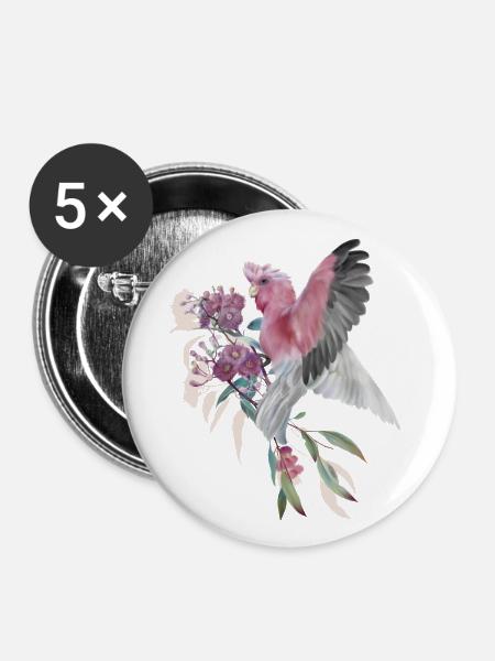 Galah on the eucalyptus flower - Buttons large 2.2''/56 mm (5-pack) - white