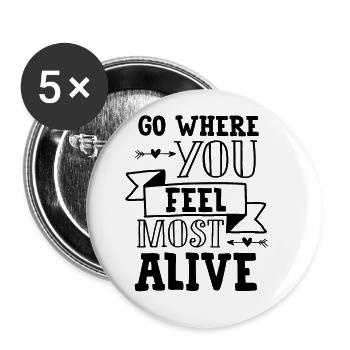 Travel travel saying - Buttons large 2.2''/56 mm (5-pack) - white - Front