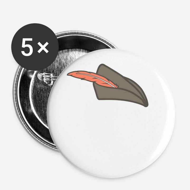 Hunter hat - Buttons large 2.2''/56 mm (5-pack) - white