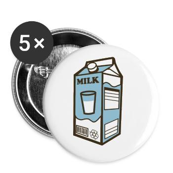 Sac de lait - Lot de 5 grands badges (56 mm) - blanc - Devant