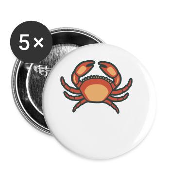 Crabe cancéreux - Lot de 5 grands badges (56 mm) - blanc - Devant