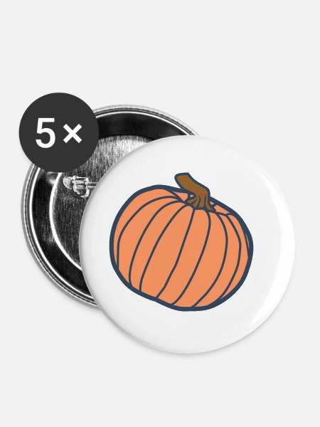 Kürbis - Buttons groß 56 mm (5er Pack) - Weiß