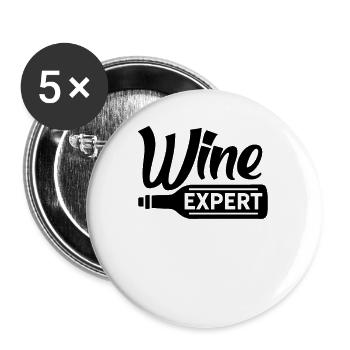 Vin Expert Boire Vignes Vins - Lot de 5 grands badges (56 mm) - blanc - Devant