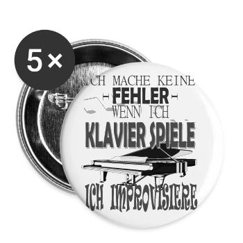 Ein lustiges Klavier Design - Buttons groß 56 mm (5er Pack) - Weiß - Vorne