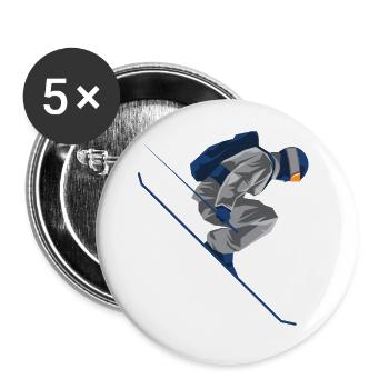 Freestyle skier - Buttons large 2.2''/56 mm (5-pack) - white - Front