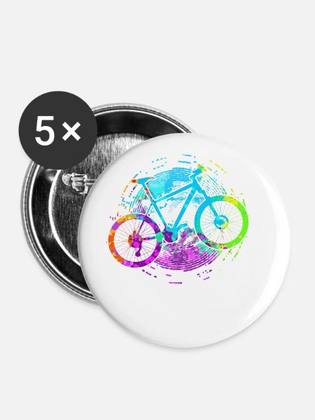Fahrrad MTB - Buttons groß 56 mm (5er Pack) - Weiß