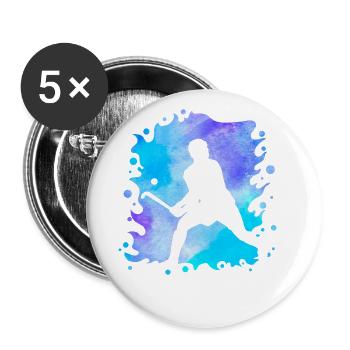 Hockey - Lot de 5 grands badges (56 mm) - blanc - Devant