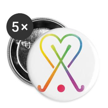 Hockey - Lot de 5 grands badges (56 mm) - blanc - Devant