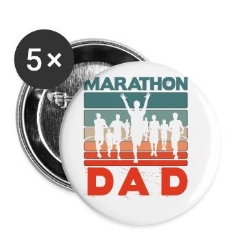 Marathon Dad - Buttons large 2.2''/56 mm (5-pack) - white - Front