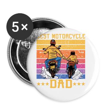 Best Motorcycle Dad - Buttons groß 56 mm (5er Pack) - Weiß - Vorne
