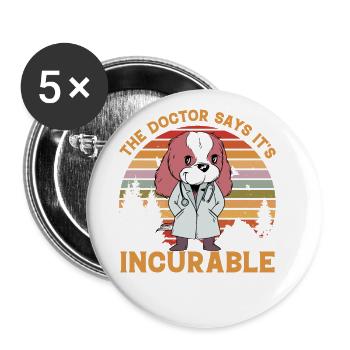 The Doctor says it's incurable - Buttons large 2.2''/56 mm (5-pack) - white - Front