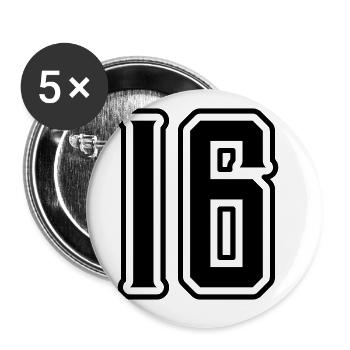 16 number symbol - Buttons large 2.2''/56 mm (5-pack) - white - Front