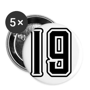 19 Zahl symbol - Buttons groß 56 mm (5er Pack) - Weiß - Vorne