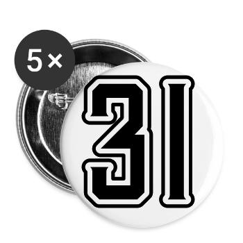 Symbole numérique 31 - Lot de 5 grands badges (56 mm) - blanc - Devant