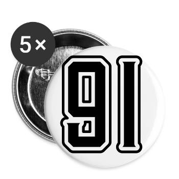 Symbole numérique 91 - Lot de 5 grands badges (56 mm) - blanc - Devant