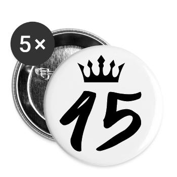 45 Couronne numérique - Lot de 5 grands badges (56 mm) - blanc - Devant