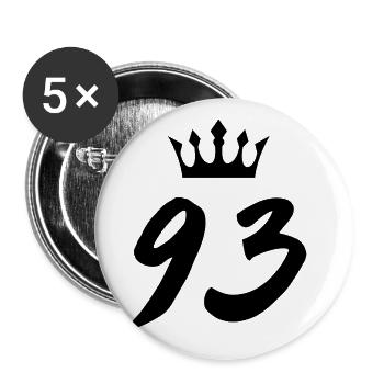 93 Couronne numérique - Lot de 5 grands badges (56 mm) - blanc - Devant
